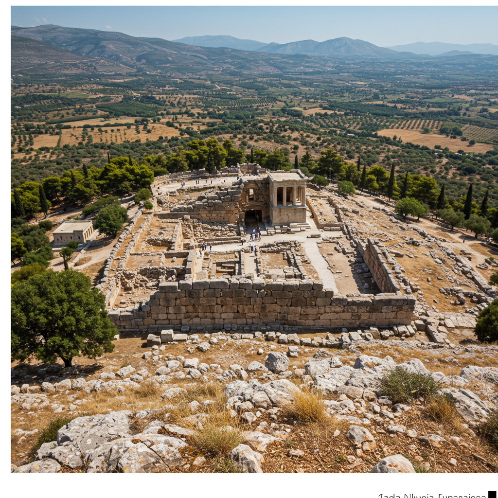 The Lion Gate entrance to the ancient citadel of Mycenae.