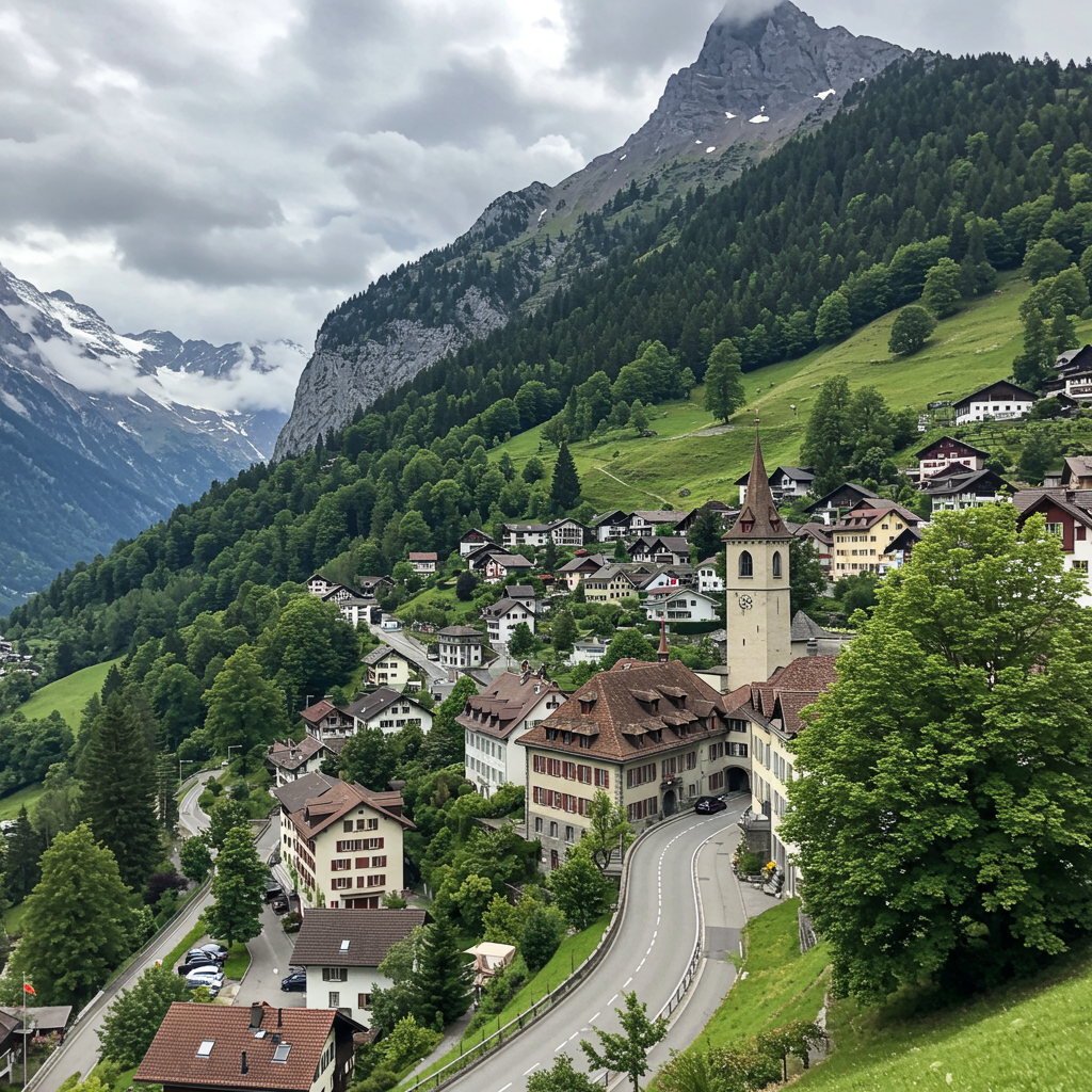 Vaduz Castle overlooking the capital of Liechtenstein on a sunny day