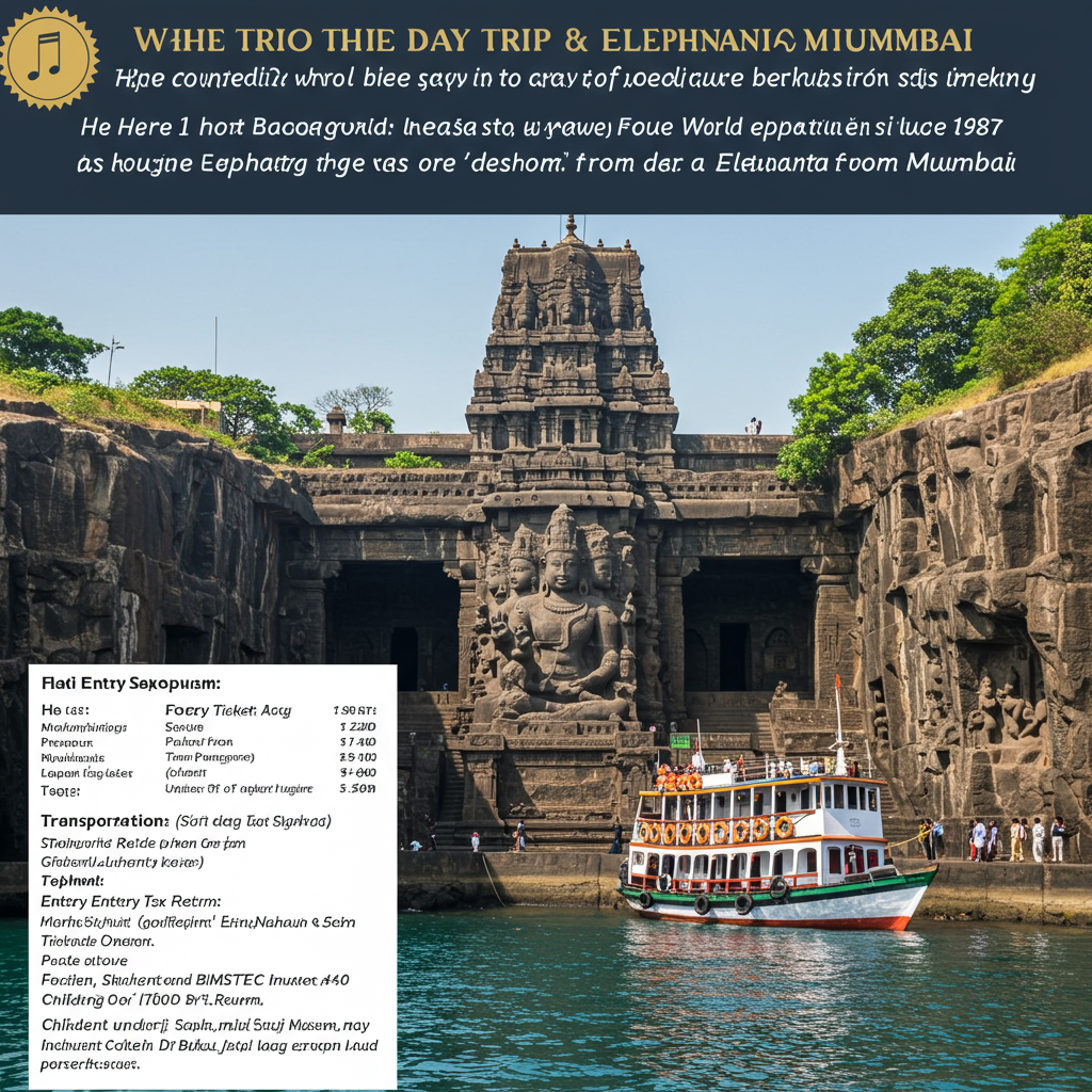The main Trimurti sculpture inside Elephanta Caves