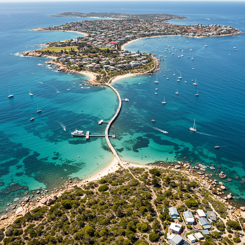 The turquoise waters and white sand of The Basin on Rottnest Island