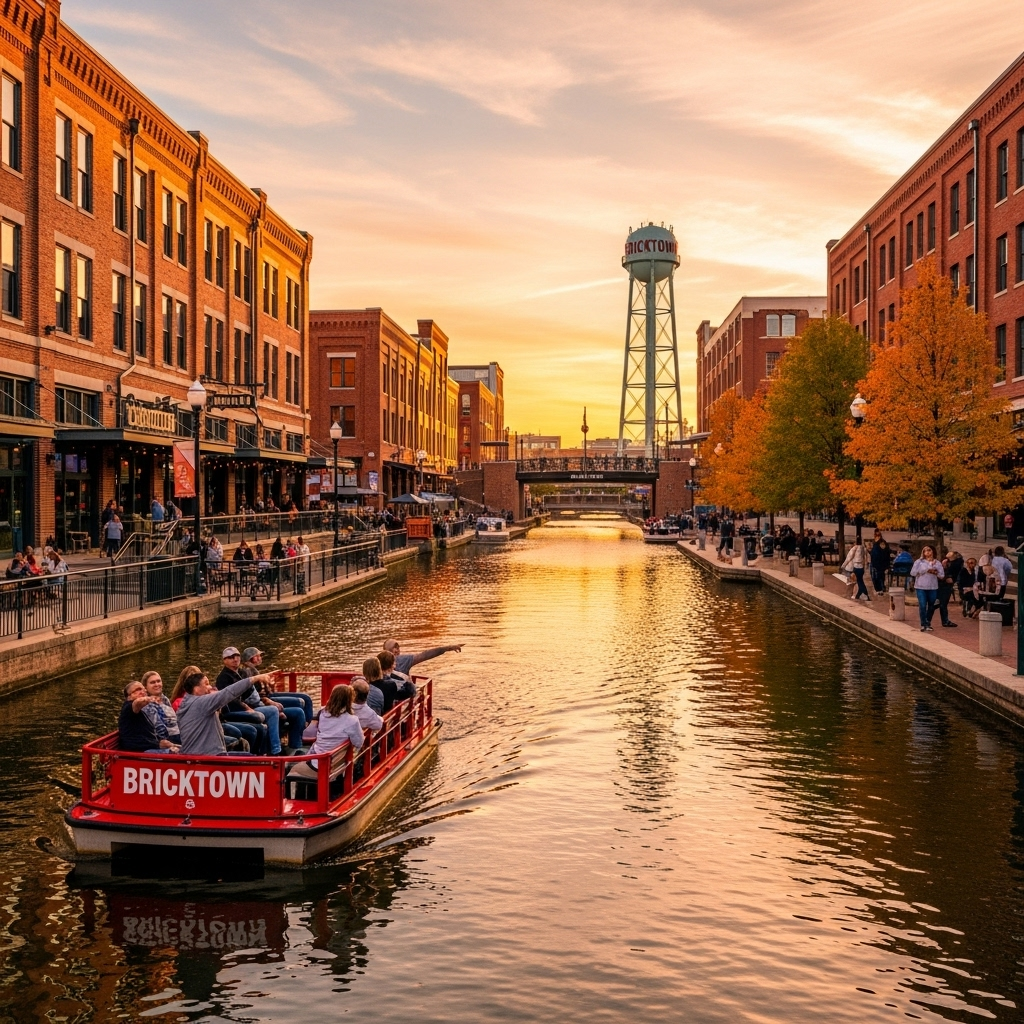 A beautiful view of the Bricktown Canal in Oklahoma City
