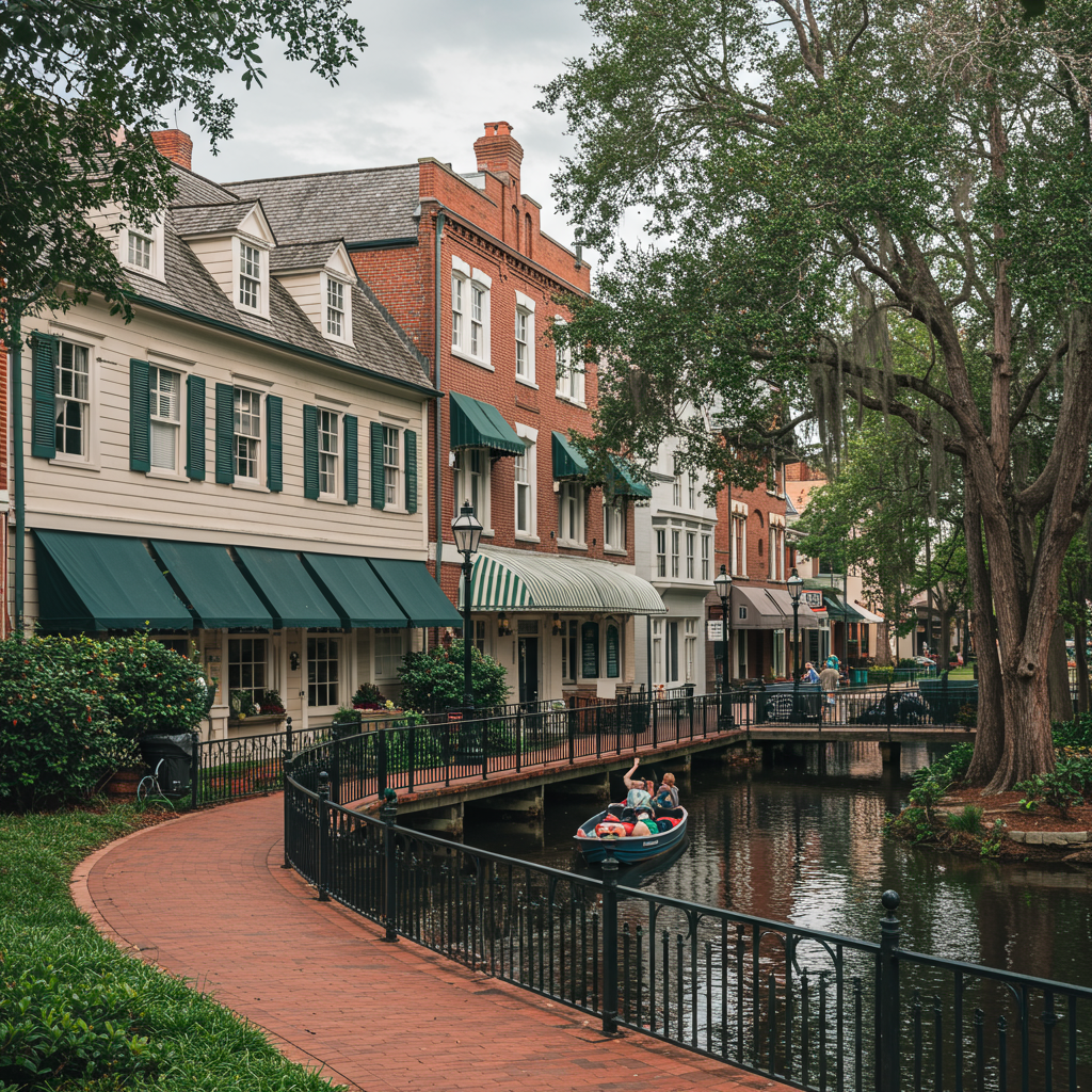 A scenic view of the canals in Winter Park during the boat tour