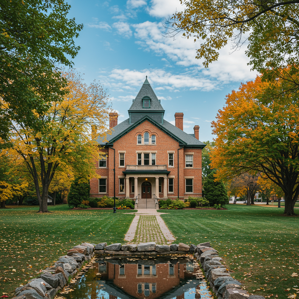 A scenic view of the Plummer House gardens in Rochester, MN