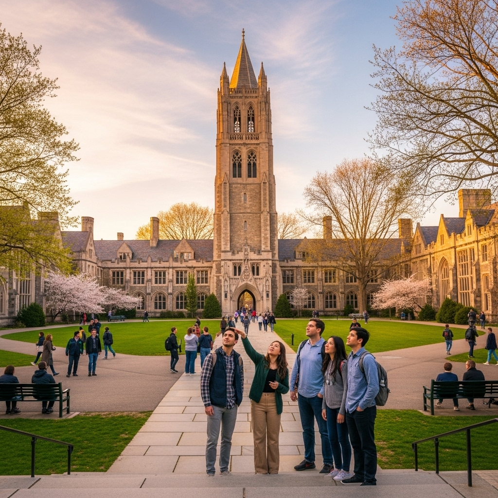 A beautiful view of the Yale University campus in New Haven