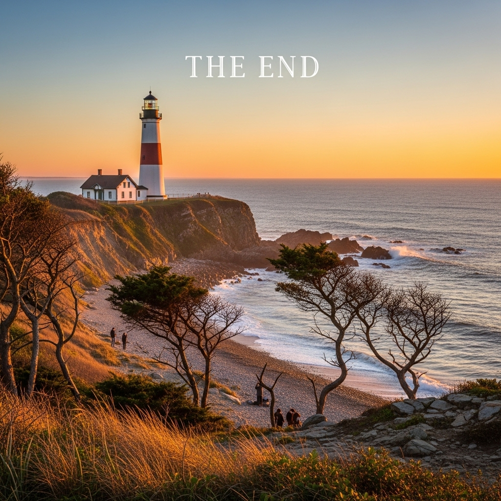 The iconic Montauk Point Lighthouse standing tall on the cliffs