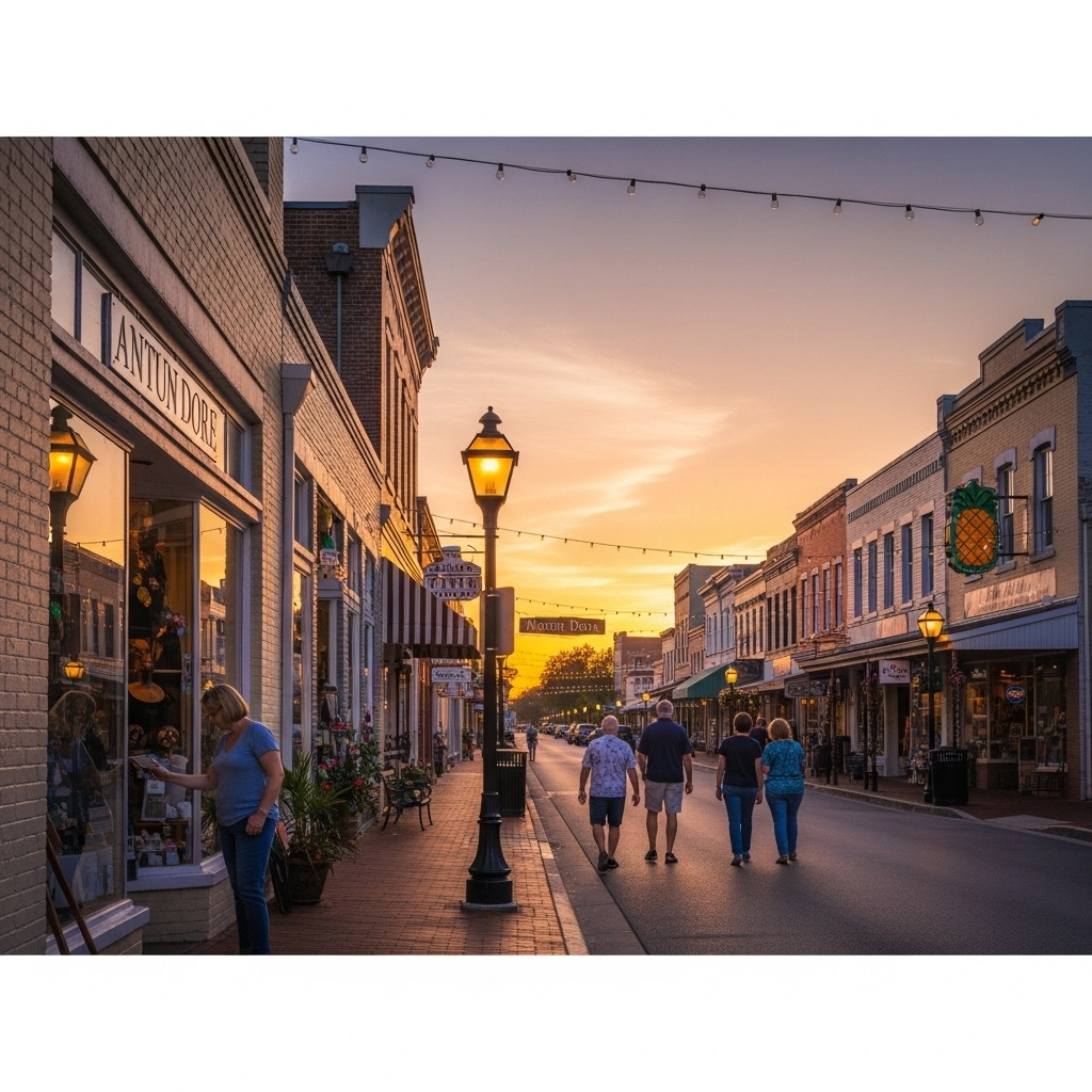 A charming street view in historic downtown Mount Dora